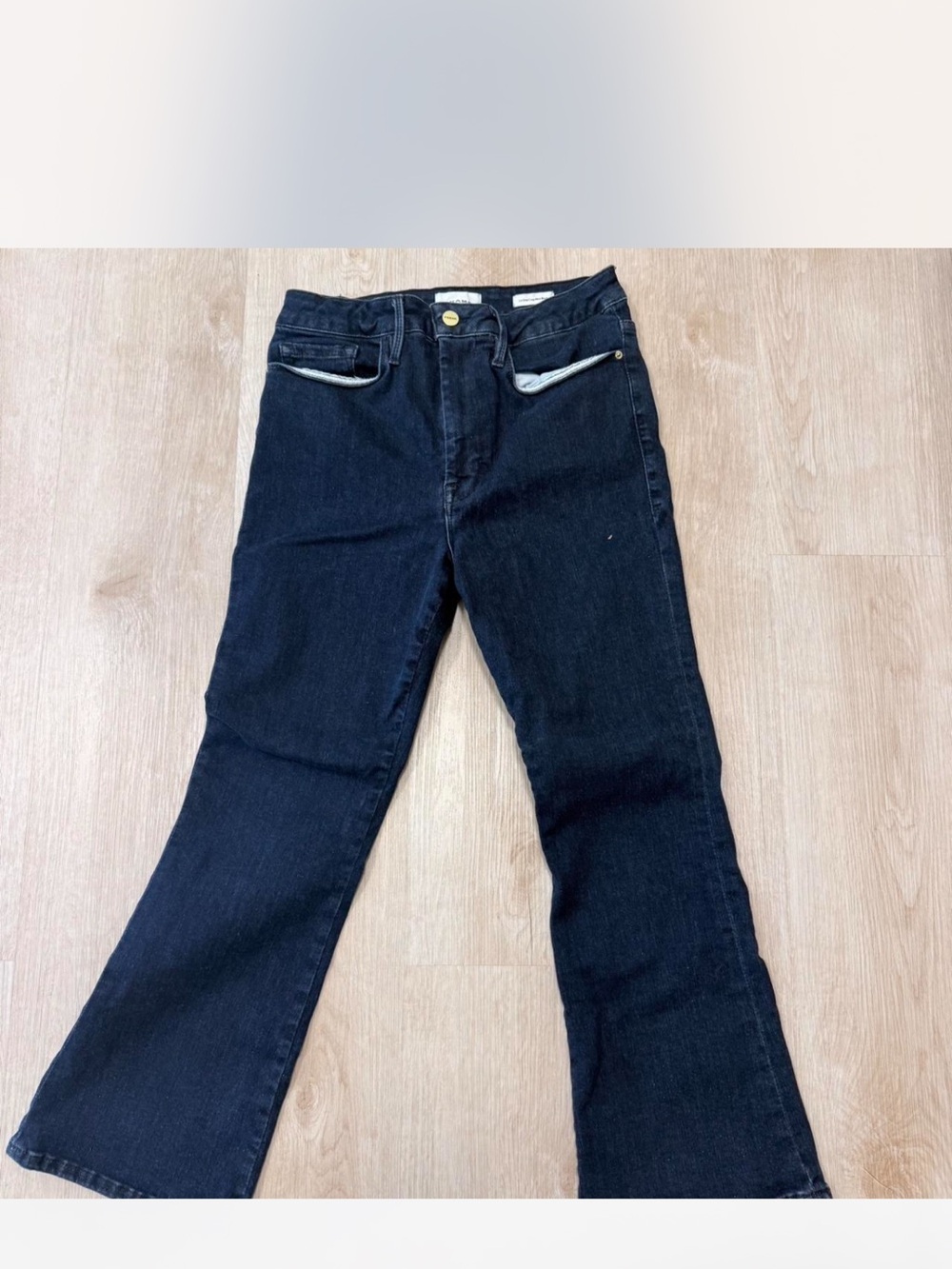 Frame Denim Black Wide-Leg Flare Jeans